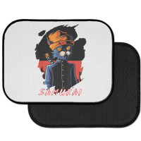 Japanese Anime Samurai Cat Lover Aesthetic Vintage Funny Art T Shirt Rear Car Mat | Artistshot