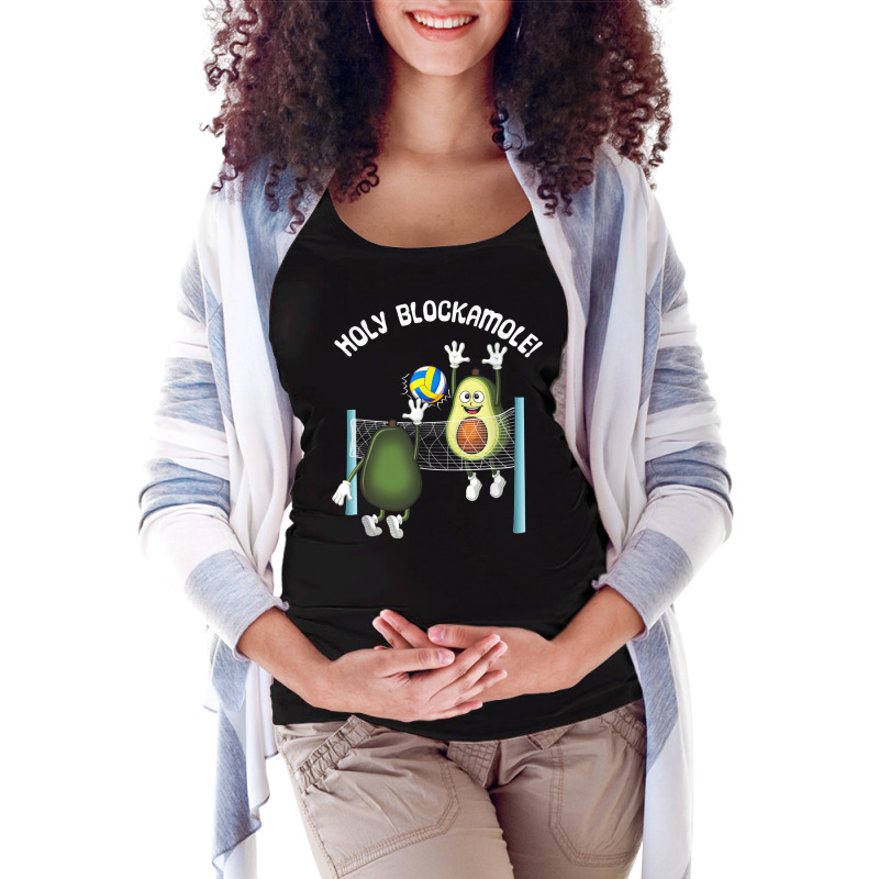 Holy Blockamole! Guacamole Player Blocker Volleyball T Shirt Maternity Scoop Neck T-shirt by cm-arts | Artistshot