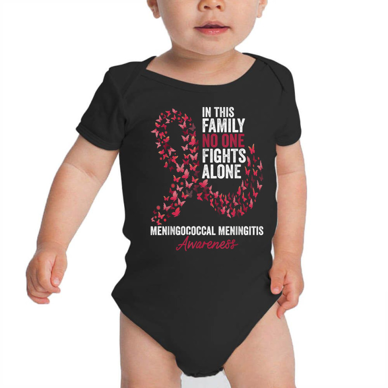 Meningitis Awareness Month Butterflies Burgundy Ribbon T Shirt Baby Bodysuit by cm-arts | Artistshot