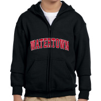 Watertown South Dakota Sd Vintage Sports Design Red Design T Shirt Youth Zipper Hoodie | Artistshot