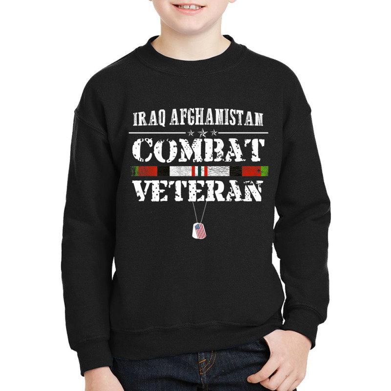 Iraq Afghanistan Combat Veteran Proud Army Military Vintage Premium T Youth Sweatshirt by cm-arts | Artistshot