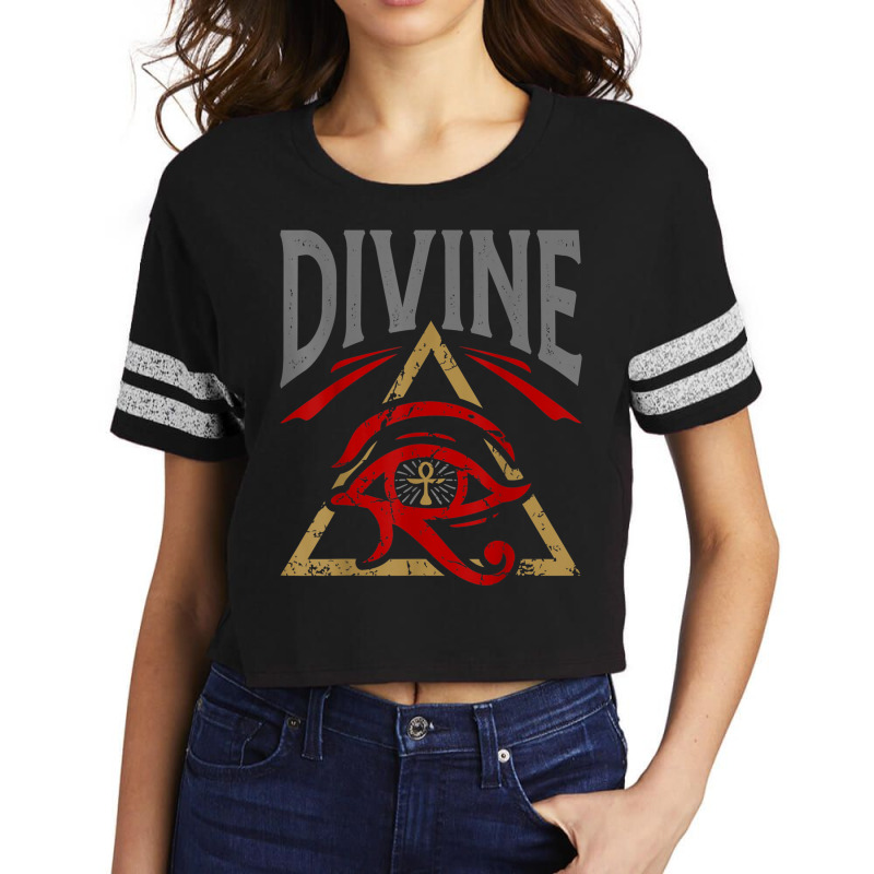 Egyptian Divine Eye Of Horus T Shirt Scorecard Crop Tee by cm-arts | Artistshot