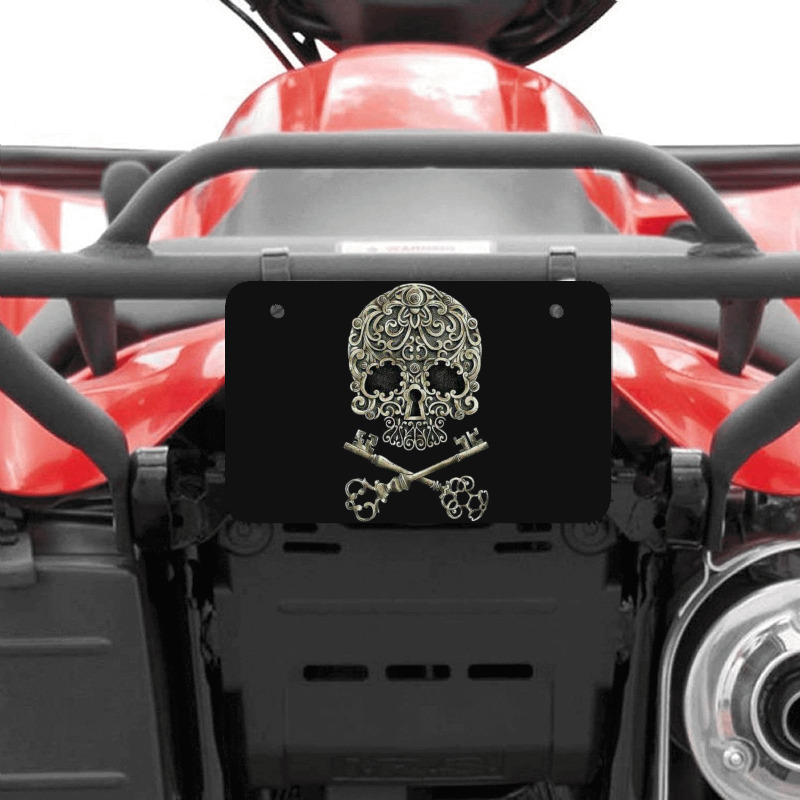 Skull And Two Keys Tshirt Classique Atv License Plate | Artistshot