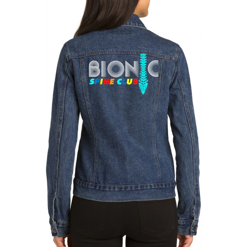 Spinal Fusion Back Spine Surgery  Bionic Spine Club T Shirt Ladies Denim Jacket by cm-arts | Artistshot