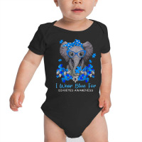 I Wear Blue For Diabetes Awareness Elephant Warrior Women T Shirt Baby Bodysuit | Artistshot