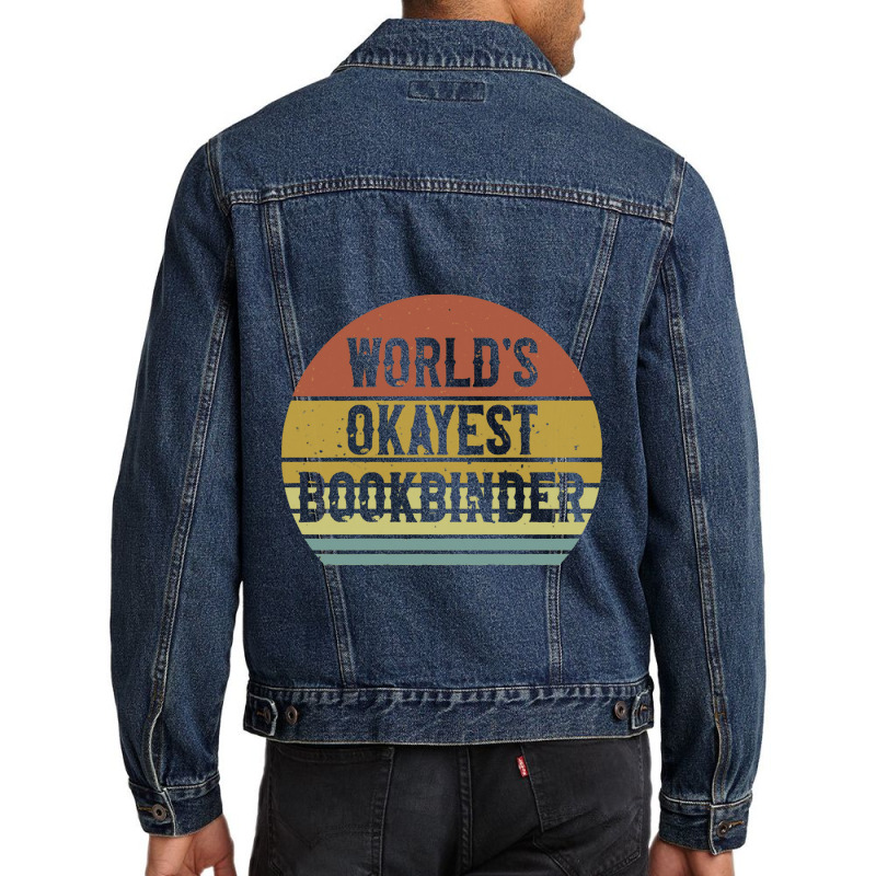 Bookbinder   World's Okayest Bookbinder Men Denim Jacket by salamansik | Artistshot