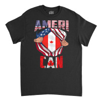 Useh Cdn Maple Leaf Half Canadian Half American Flag Us Eh Tank Top Classic T-shirt | Artistshot