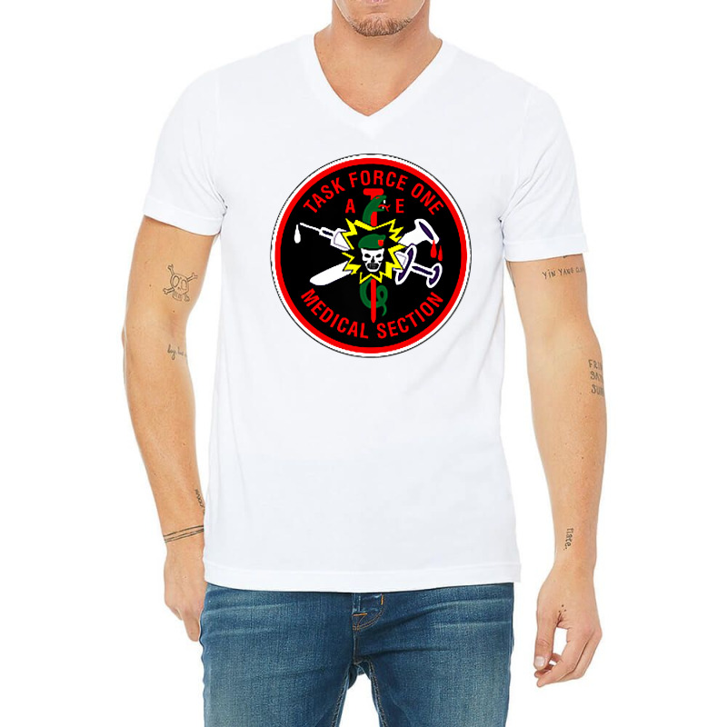 Vietnam War Macvsog Task Force 1 Medical Section Raglan Baseball Tee V-Neck Tee by sarlesfo | Artistshot