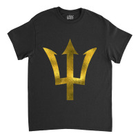 Bajan T  Barbados Tees Est 1966 Gold Trident Classic T-shirt | Artistshot