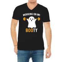 Womens Working On My Booty Funny Halloween Workout Gym Squat Tank Top V-neck Tee | Artistshot