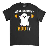 Womens Working On My Booty Funny Halloween Workout Gym Squat Tank Top Classic T-shirt | Artistshot