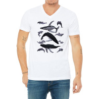 Whale Dolphin Vintage Ocean Life Preppy Marine Biologist Sweatshirt V-neck Tee | Artistshot