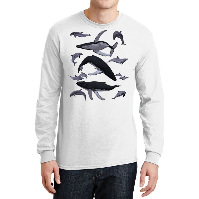 Whale Dolphin Vintage Ocean Life Preppy Marine Biologist Sweatshirt Long Sleeve Shirts | Artistshot