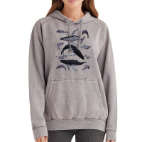 Whale Dolphin Vintage Ocean Life Preppy Marine Biologist Sweatshirt Vintage Hoodie | Artistshot