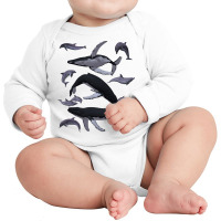 Whale Dolphin Vintage Ocean Life Preppy Marine Biologist Sweatshirt Long Sleeve Baby Bodysuit | Artistshot