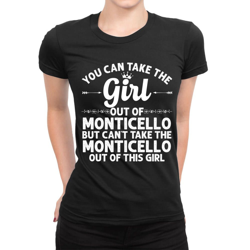 Girl Out Of Monticello Ny New York Gift Funny Home Roots Usa Long Slee Ladies Fitted T-Shirt by cm-arts | Artistshot