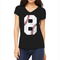 Kids 8th Birthday Baseball Boys Kids Eight 8 Eighth Gift Women's V-neck T-shirt | Artistshot