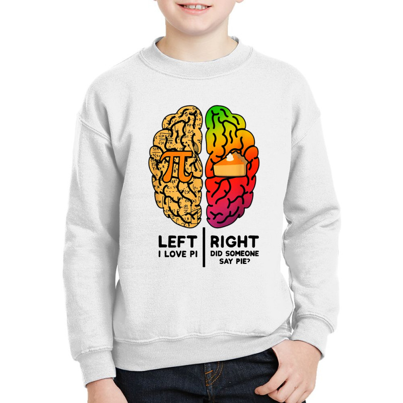 I Love Pi Brain Pi Day Youth Sweatshirt by Bull Tees | Artistshot