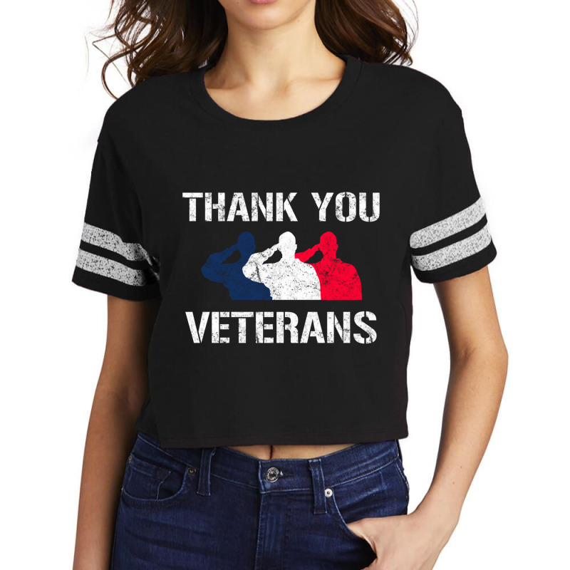 Thank You Veterans Day Salute Military Appreciation Soldiers Sweatshir Scorecard Crop Tee by cm-arts | Artistshot