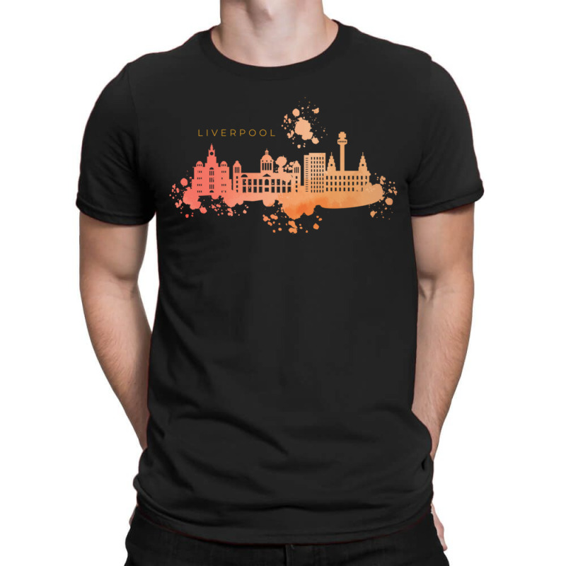 Liverpool Skyline Watercolors Classic T-shirt | Artistshot