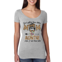 God Gifted Me Two Titles Mom And Auntie Leopard Wink Woman T Shirt Women's Triblend Scoop T-shirt | Artistshot