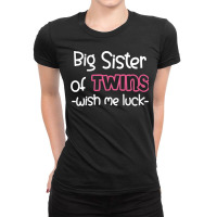 Kids Big Sister Of Twins Promoted To Big Brother Ladies Fitted T-shirt | Artistshot