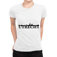 Utrecht Netherlands City Skyline Silhouette Outline Sketch Tank Top Ladies Fitted T-shirt | Artistshot