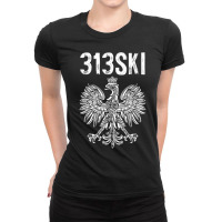 313ski Detroit Michigan Area Code 313 Polish Pride Ladies Fitted T-shirt | Artistshot