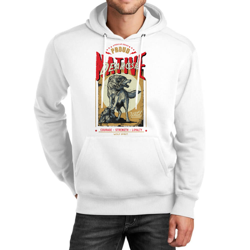 Deadose Native American Indian Born Wolf Spirit Retro Tank Top Unisex Hoodie by cm-arts | Artistshot