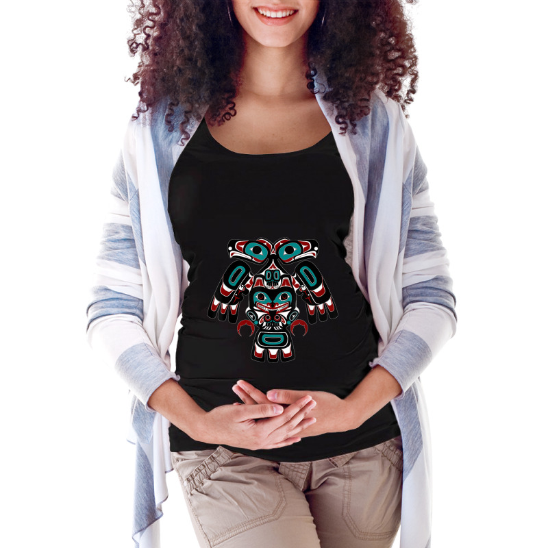 Alaska Native American Indian Tlingit Eagle Bear Clan Spirit Maternity Scoop Neck T-shirt by MechelleMilliken | Artistshot