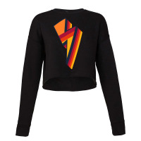 3d Colorful Lightning Bolt - Lightning Bolt Cropped Sweater | Artistshot