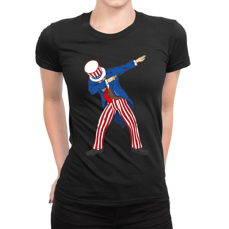 Dabbing Uncle Sam Dabbing Uncle Sam 4th Of July Design Ladies Fitted T-Shirt by cm-arts | Artistshot