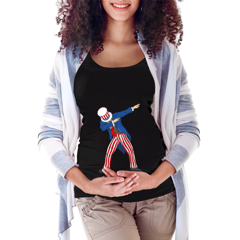 Dabbing Uncle Sam Dabbing Uncle Sam 4th Of July Design Maternity Scoop Neck T-shirt by cm-arts | Artistshot