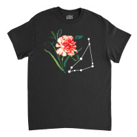 Capricorn Constellation With Watercolor Carnation Classic T-shirt | Artistshot