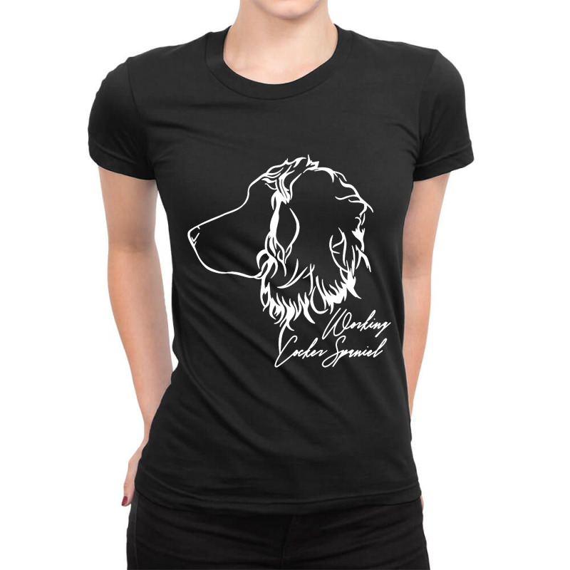 Working Cocker Spaniel Profile Dogs Dog Wilsigns Ladies Fitted T-Shirt by Semprol | Artistshot