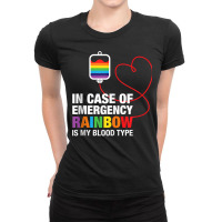 Pride Month Rainbow Is My Blood Type Lgbt Flag Tank Top Ladies Fitted T-shirt | Artistshot