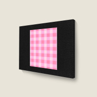 Preppy, Pink, Aesthetic, Gingham, Preppy Aesthetic Graphic Landscape Canvas Print | Artistshot