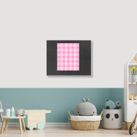 Preppy, Pink, Aesthetic, Gingham, Preppy Aesthetic Graphic Landscape Canvas Print | Artistshot