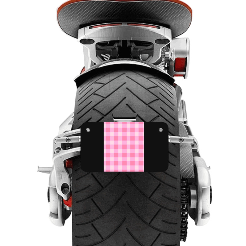 Preppy, Pink, Aesthetic, Gingham, Preppy Aesthetic Graphic Motorcycle License Plate | Artistshot