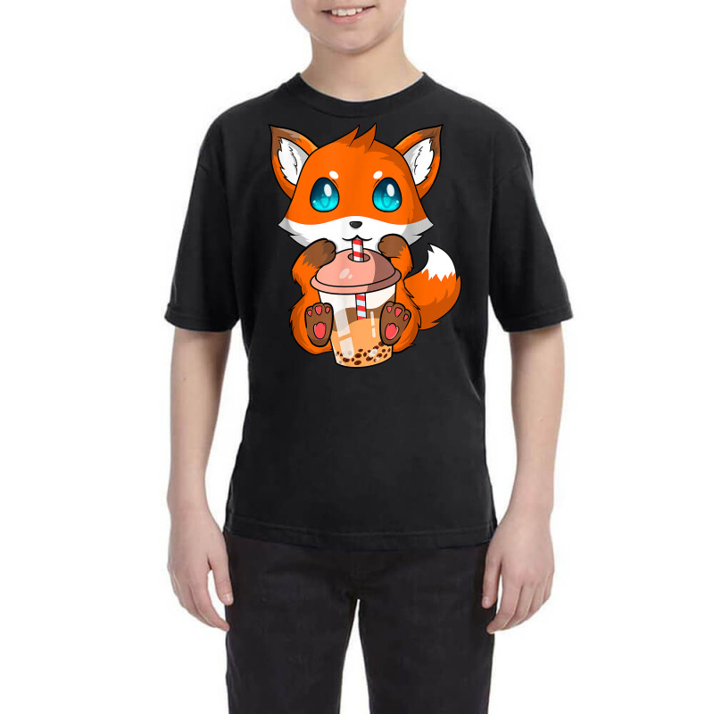 Kawaii Fox Bubble Boba Tea Fox Japanese Anime Bubble Tea Fox T Shirt Youth Tee by silviabzp | Artistshot