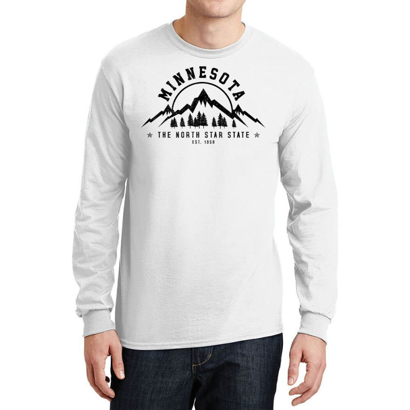 Minnesota North Star State Est. 1858 Vintage Mountains Gift Long Sleeve Shirts | Artistshot