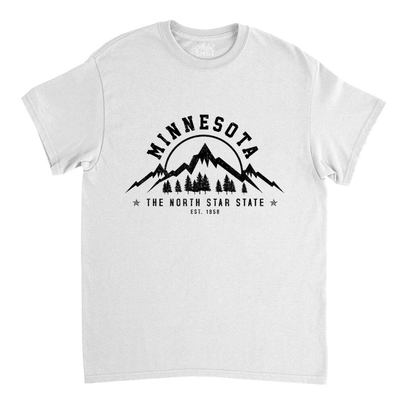 Minnesota North Star State Est. 1858 Vintage Mountains Gift Classic T-shirt | Artistshot