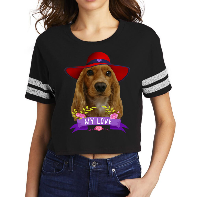 Cocker Spaniel Shirt Pop Art Love Cocker Spaniels Dad Mom Premium T Sh Scorecard Crop Tee by cm-arts | Artistshot