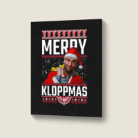 Merry Kloppmas Jurgen Klopp Lfc Christmas Design Classic Portrait Canvas Print | Artistshot