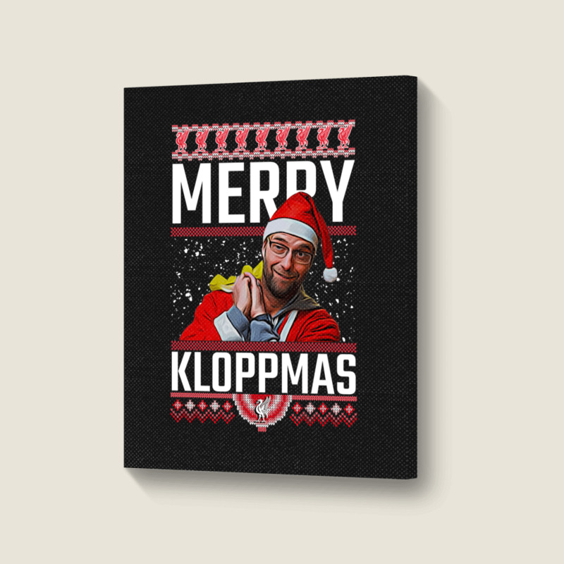 Merry Kloppmas Jurgen Klopp Lfc Christmas Design Classic Portrait Canvas Print | Artistshot