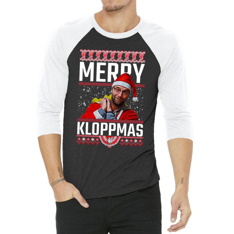 Merry Kloppmas Jurgen Klopp Lfc Christmas Design Classic 3/4 Sleeve Shirt | Artistshot