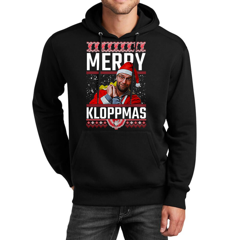 Merry Kloppmas Jurgen Klopp Lfc Christmas Design Classic Unisex Hoodie | Artistshot