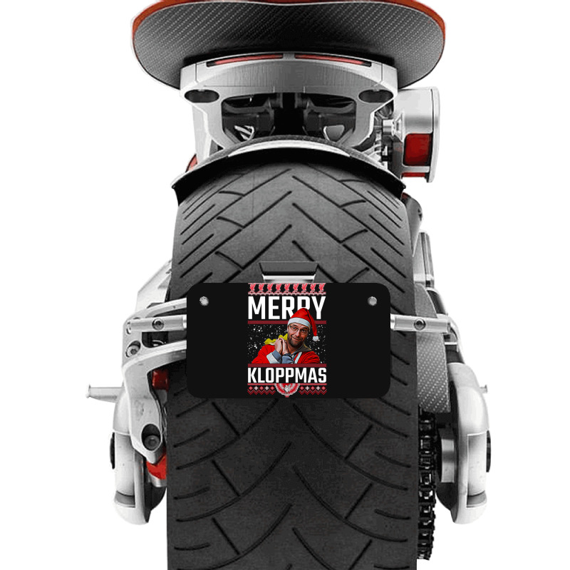 Merry Kloppmas Jurgen Klopp Lfc Christmas Design Classic Motorcycle License Plate | Artistshot