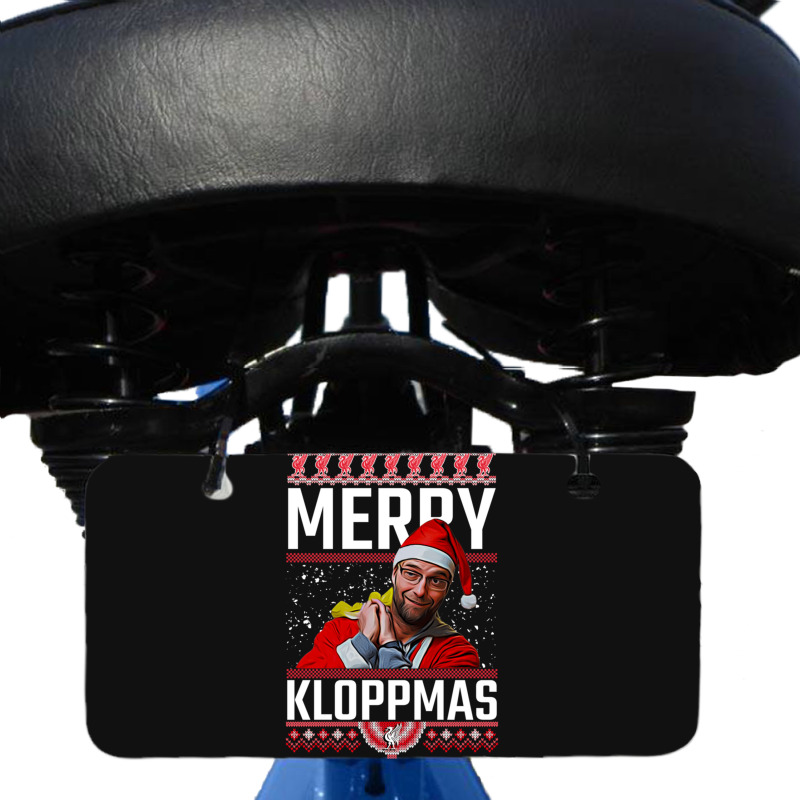 Merry Kloppmas Jurgen Klopp Lfc Christmas Design Classic Bicycle License Plate | Artistshot