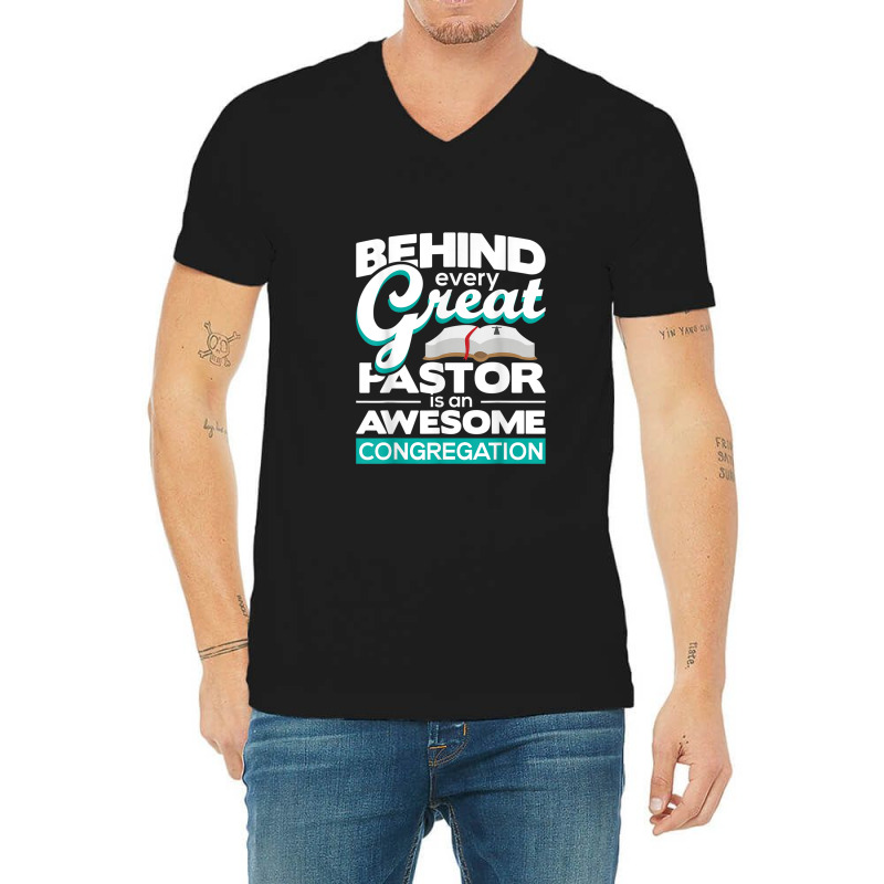 An Awesome Congregation - Pastor Preacher Minister V-Neck Tee by WarrenERand | Artistshot